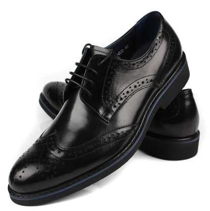 Fashion Brown Tan / Black / Brown Dress Shoes Mens Business Shoes Genuine Leather Wedding Shoes Male Oxfords Social Shoes