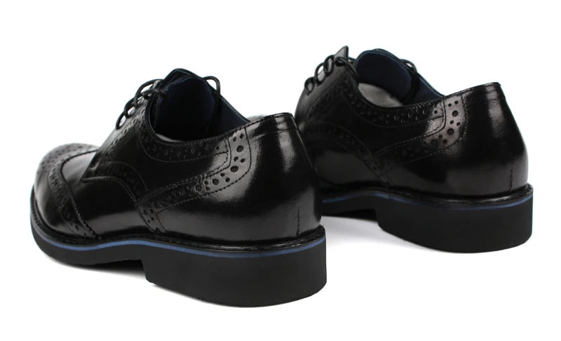 Fashion Brown Tan / Black / Brown Dress Shoes Mens Business Shoes Genuine Leather Wedding Shoes Male Oxfords Social Shoes